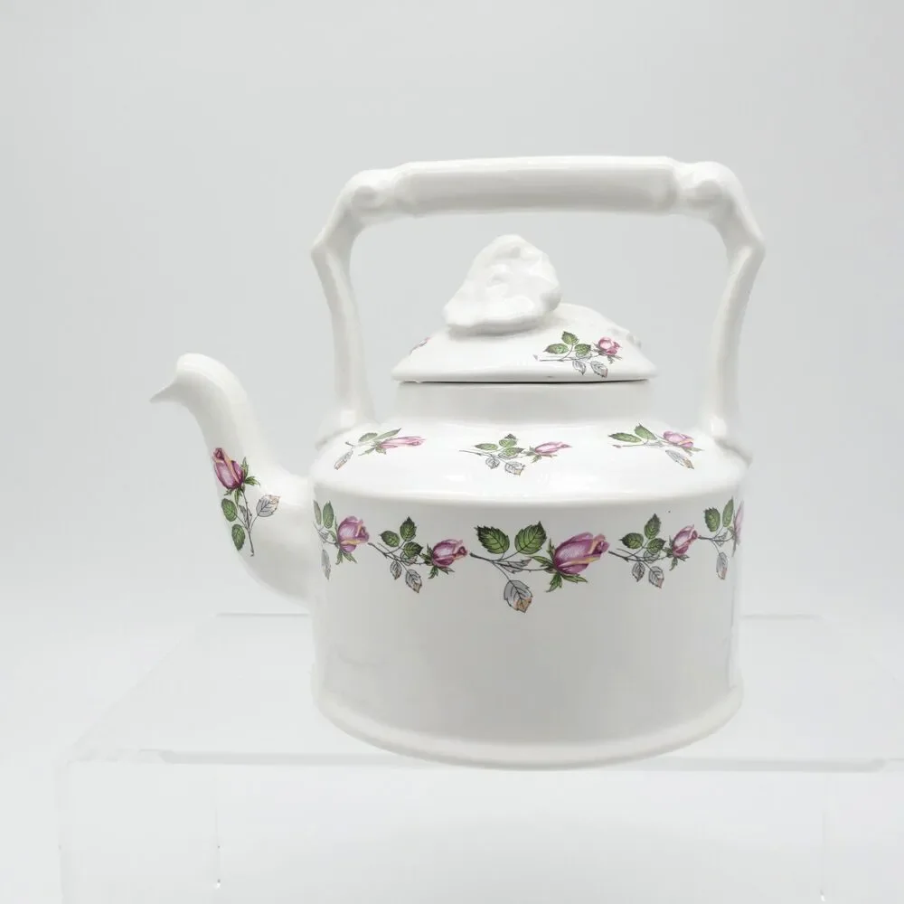 Vintage Arthur Wood England #6345 Floral Teapot by Ornamental Lid Tall Handle